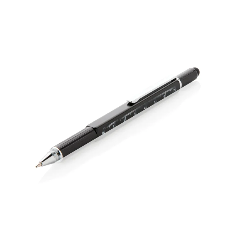 5-in-1 aluminium toolpen zwart