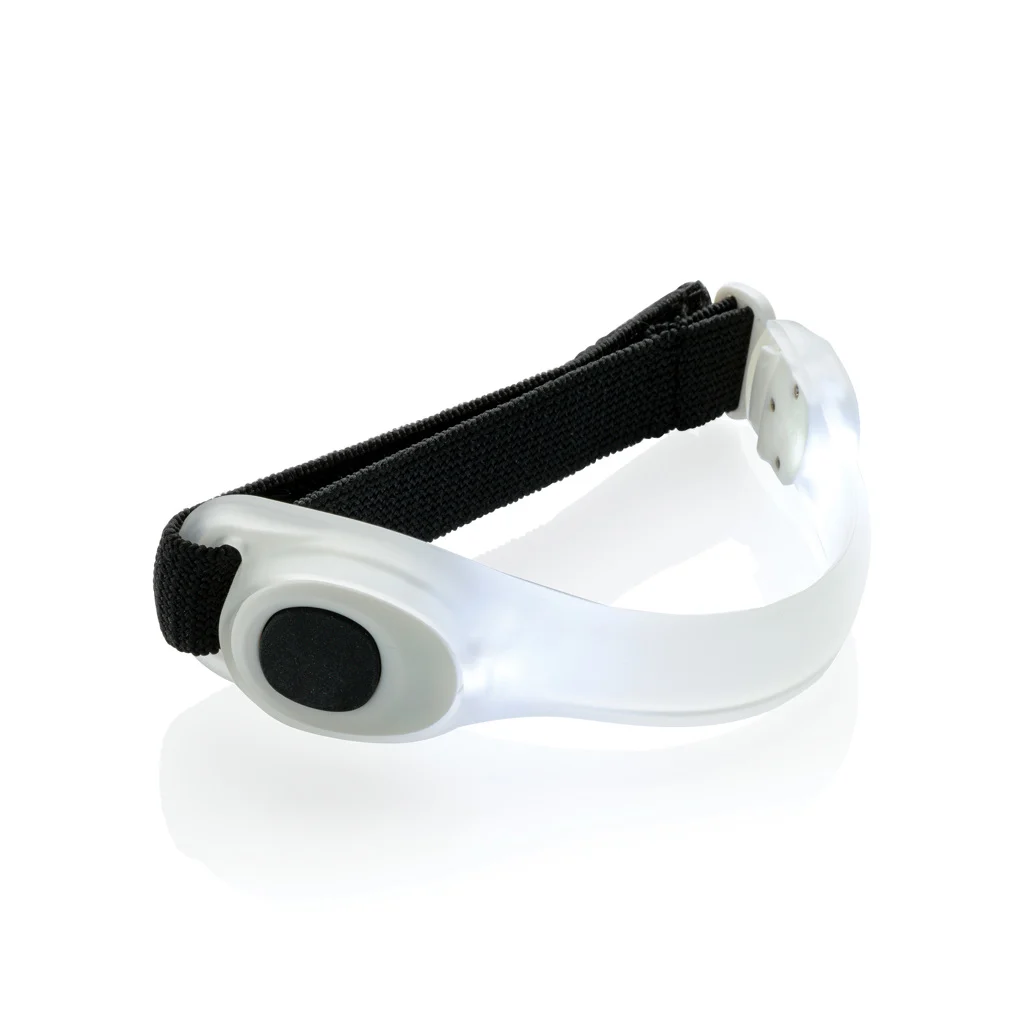 Veiligheids LED armband wit, zwart