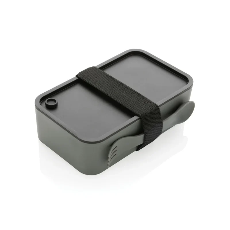 PP lunchbox met spork grijs