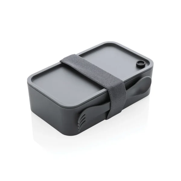 PP lunchbox met spork antraciet