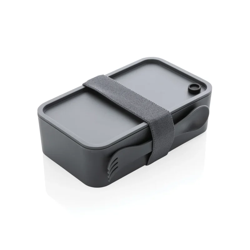 PP lunchbox met spork antraciet