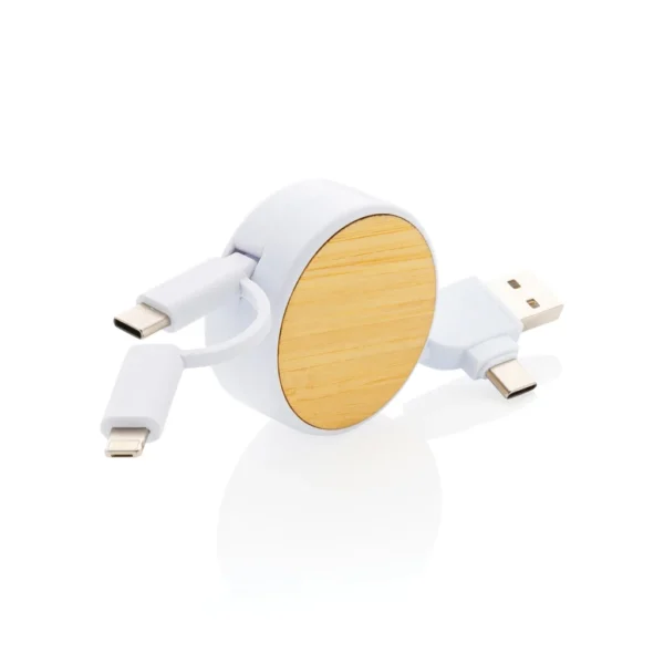 RCS gerecycled plastic Ontario 4-in-1 oprolbare kabel wit