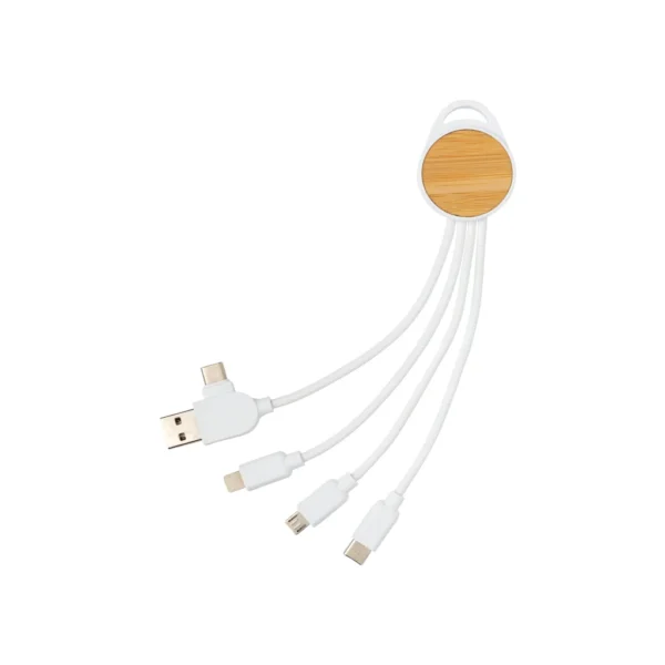 RCS gerecycled plastic Ontario 6-in-1 ronde kabel wit