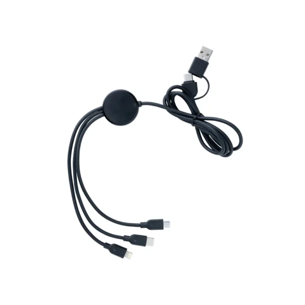 RCS gerecycled TPE en gerecyclede kunststof 60W 4-in-1 kabel zwart
