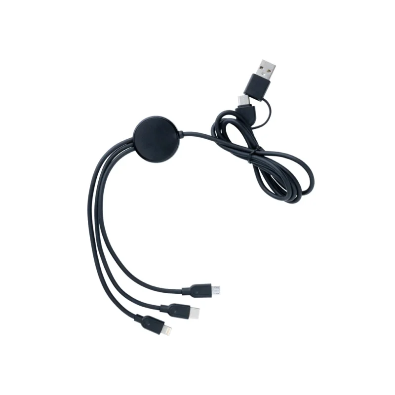 RCS gerecycled TPE en gerecyclede kunststof 60W 4-in-1 kabel zwart