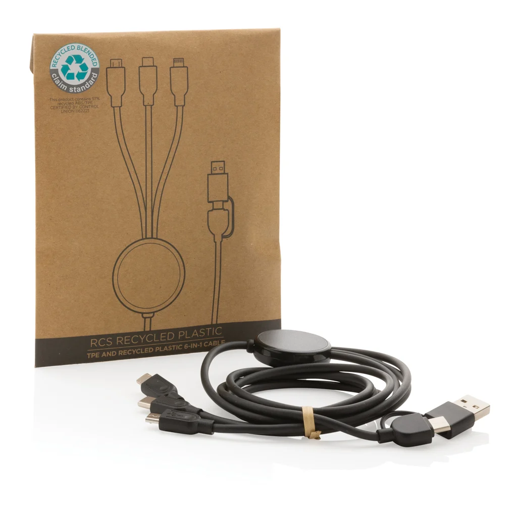 RCS gerecycled TPE en gerecyclede kunststof 60W 4-in-1 kabel