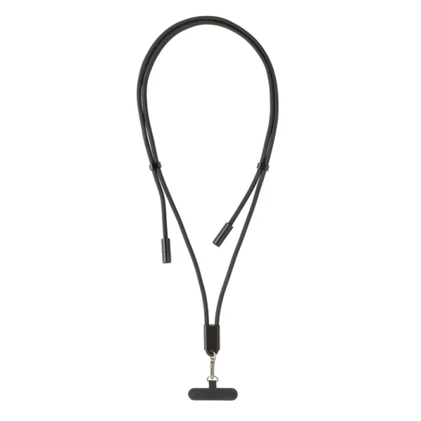 LoopAmp RCS rPET verstelbaar telefoonkoord met 60W kabel zwart