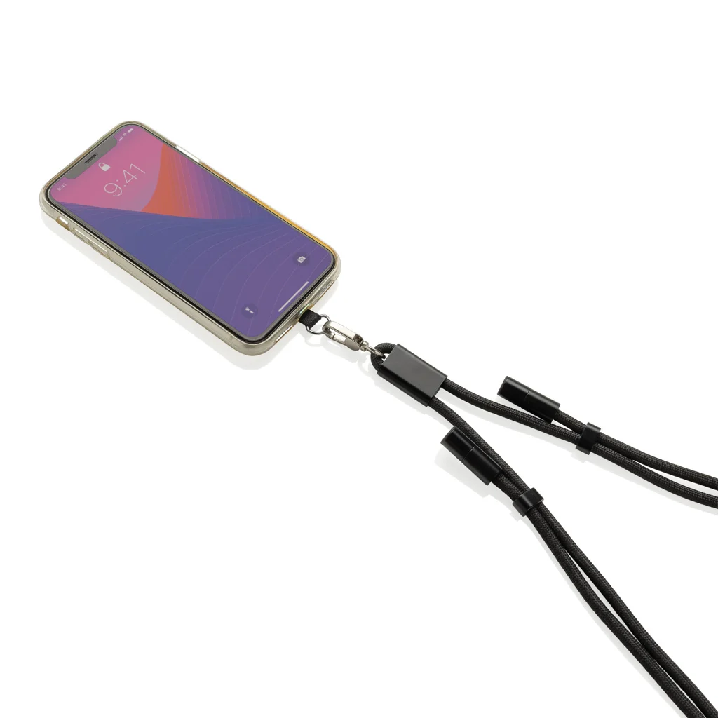 LoopAmp RCS rPET verstelbaar telefoonkoord met 60W kabel