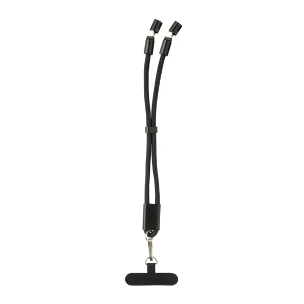 LoopAmp RCS rPET verstelbare telefoonarmband 60W kabel zwart