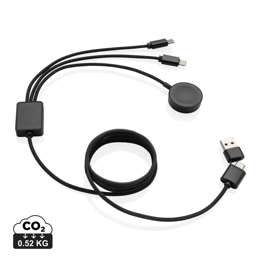 Terra RCS rPET 6-in-1 60W oplaadkabel met iWatch lader