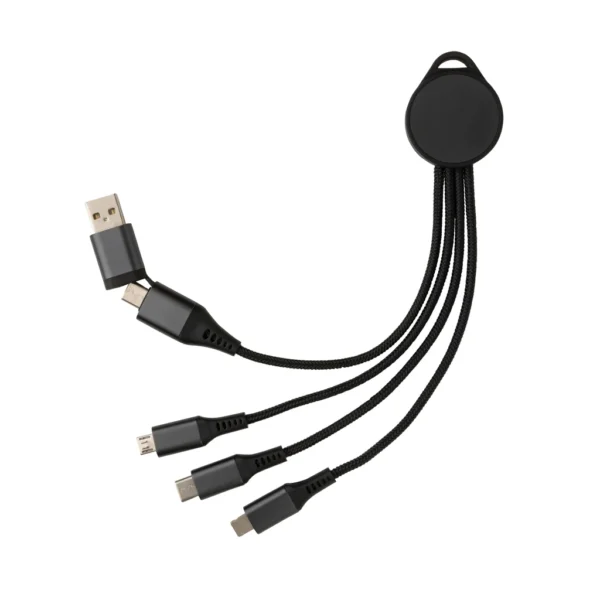 Terra RCS recycled aluminium 6-in-1 oplaadkabel grijs