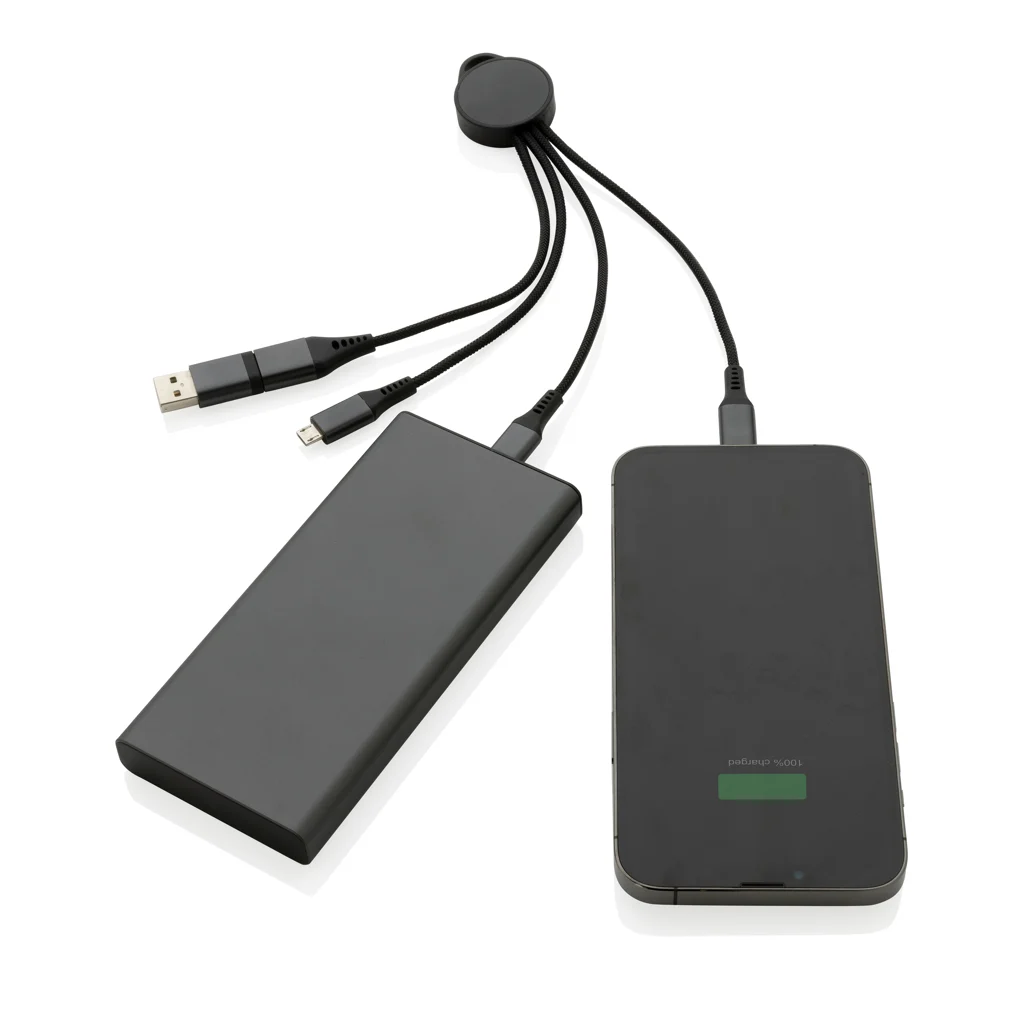 Terra RCS recycled aluminium 6-in-1 oplaadkabel