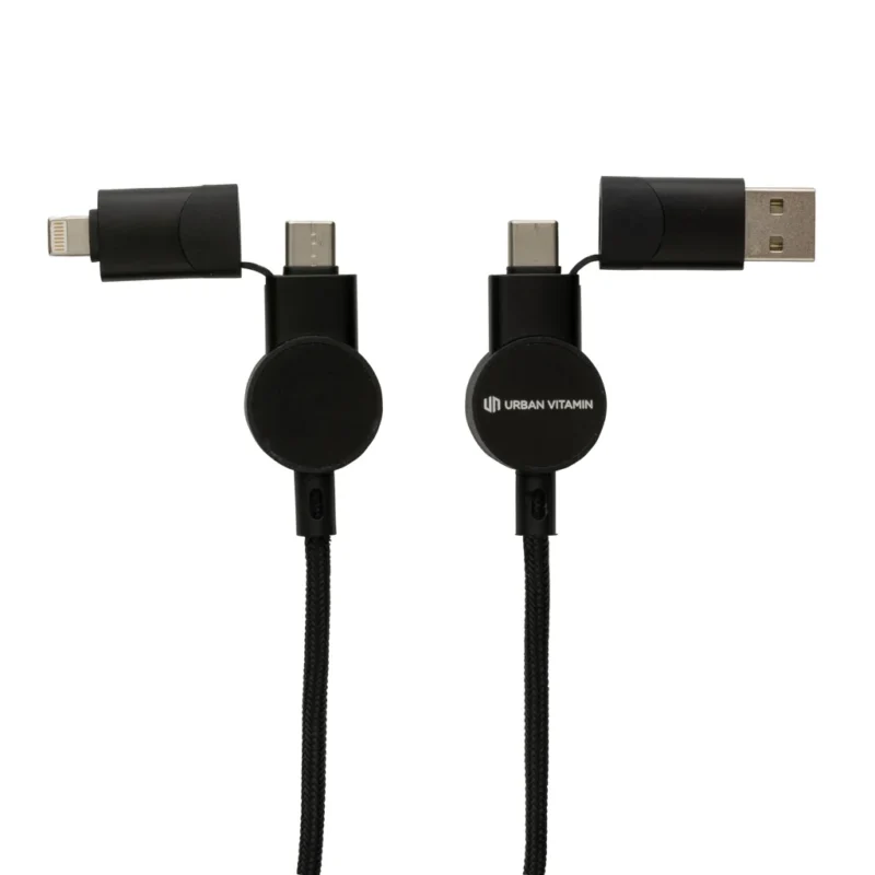 Oakland 1.2meter RCS rplastic 6-in-1 fast charging 45W kabel zwart