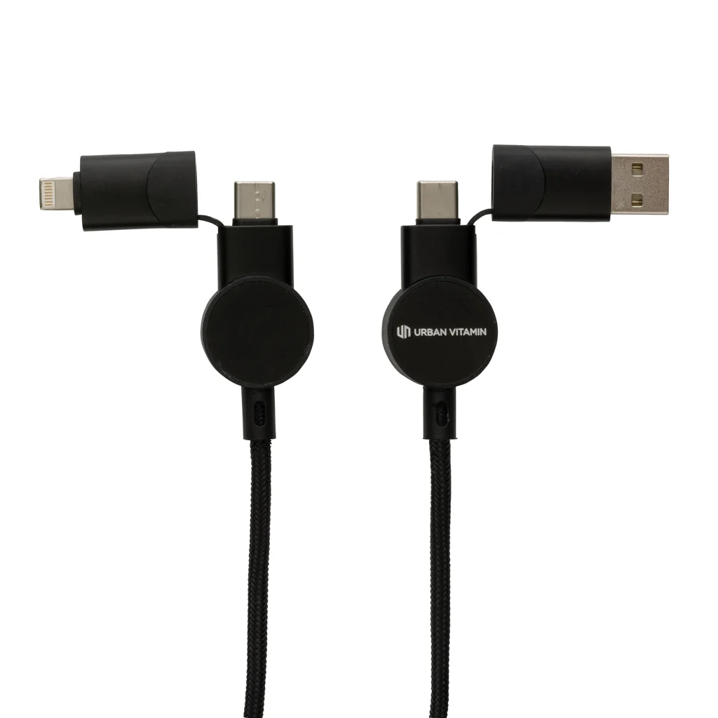 Oakland 1.2meter RCS rplastic 6-in-1 fast charging 45W kabel zwart