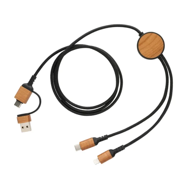 Ohio RCS gecertificeerde gerecyclede plastic 6-in-1 kabel zwart