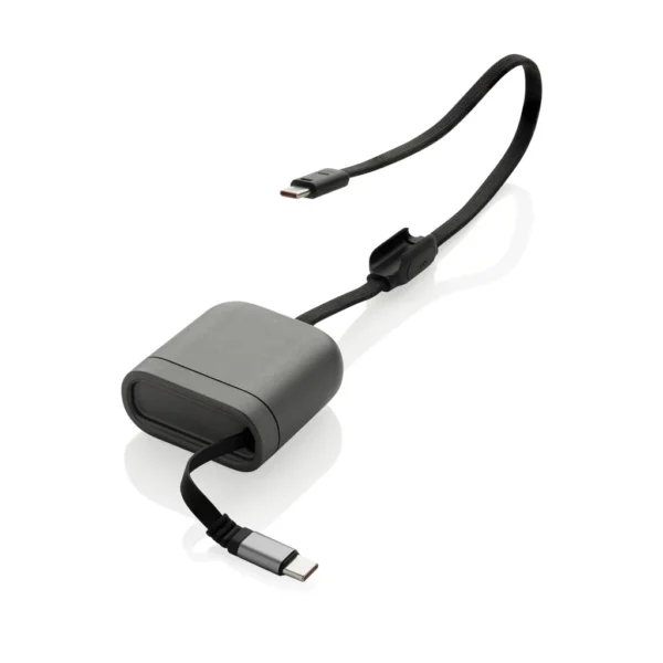Spira RCS gerecyclede intrekbare 100W snellaadkabel grijs