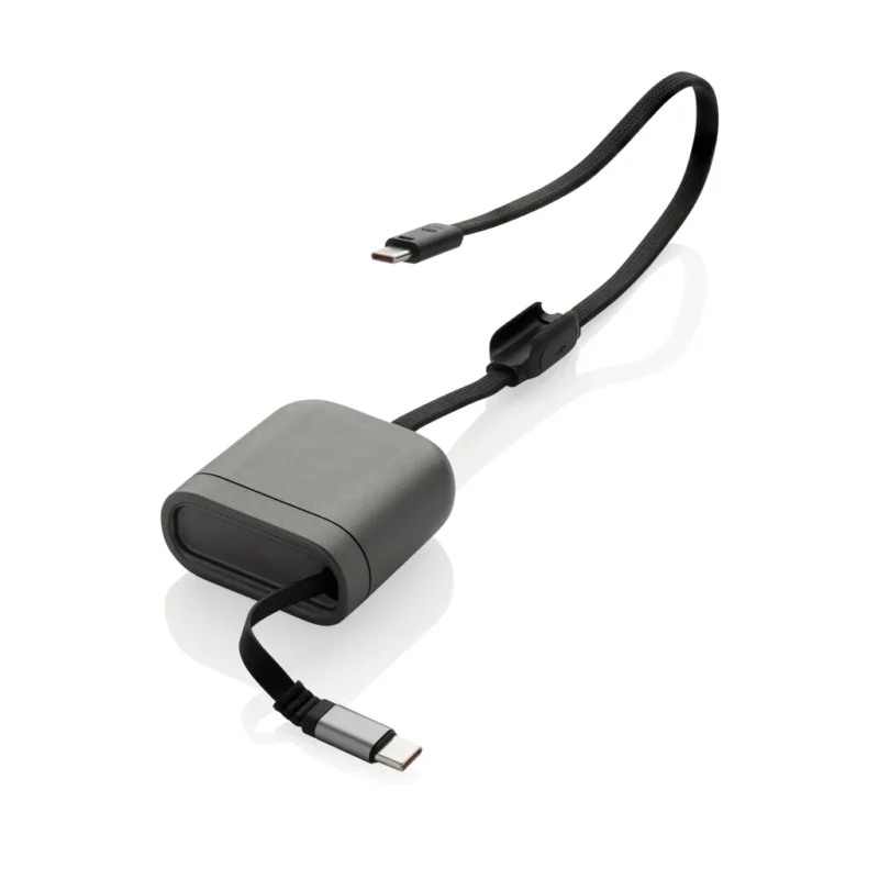 Spira RCS gerecyclede intrekbare 100W snellaadkabel grijs