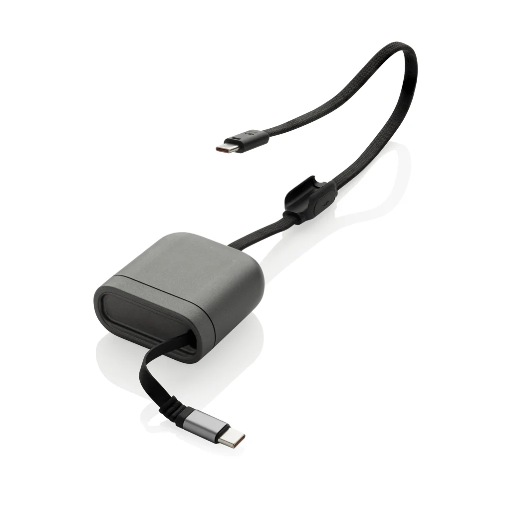 Spira RCS gerecyclede intrekbare 100W snellaadkabel grijs