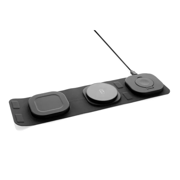 Swiss Peak RCS rplastic 3-in-1 draadloze 15W reislader. grijs, zwart