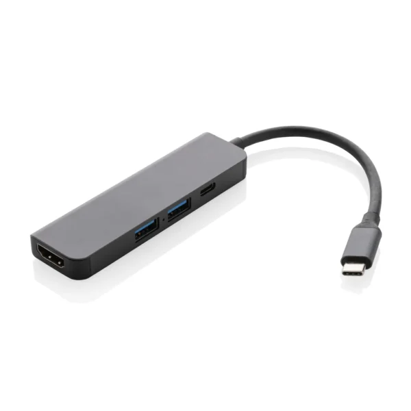 Terra RCS gerecycled aluminium hub met HDMI input grijs