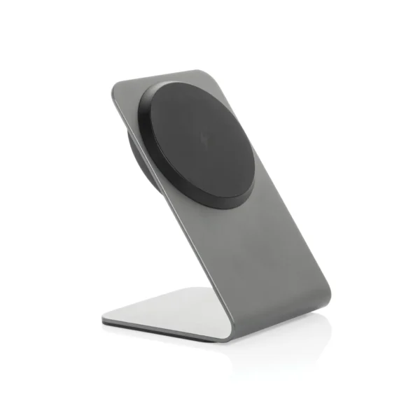 Terra aluminium magnetische draadloze 15W telefoonhouder grijs