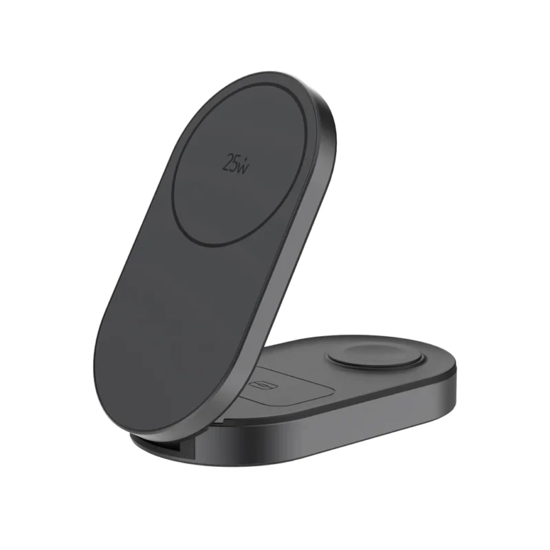 Quantum ultra-fast 3-in-1 25W vouwbare lader grijs, zwart
