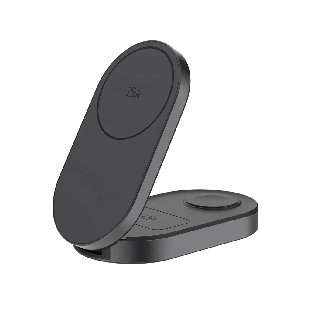 Quantum ultra-fast 3-in-1 25W vouwbare lader grijs, zwart