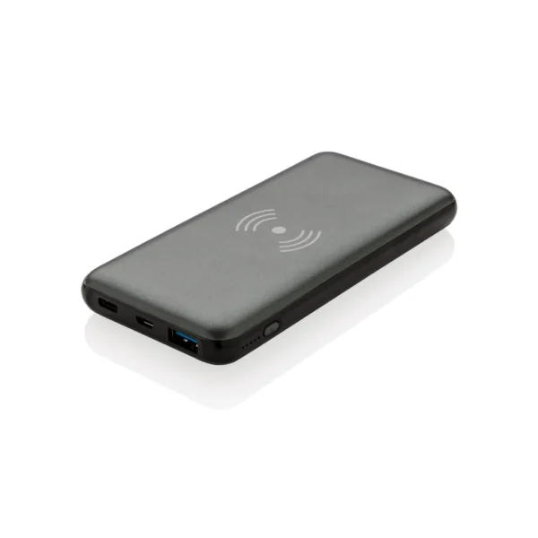 10.000 mAh powerbank met 10W draadloos snelladen met PD grijs