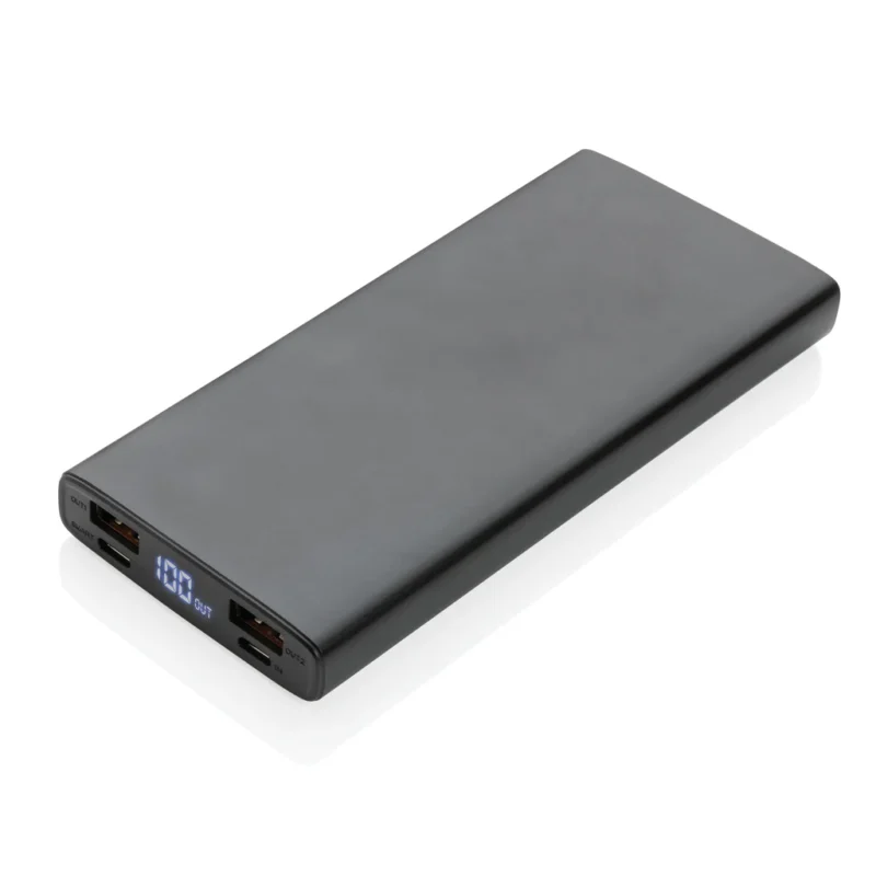 Aluminium 18W 10.000 mAh PD Powerbank zwart