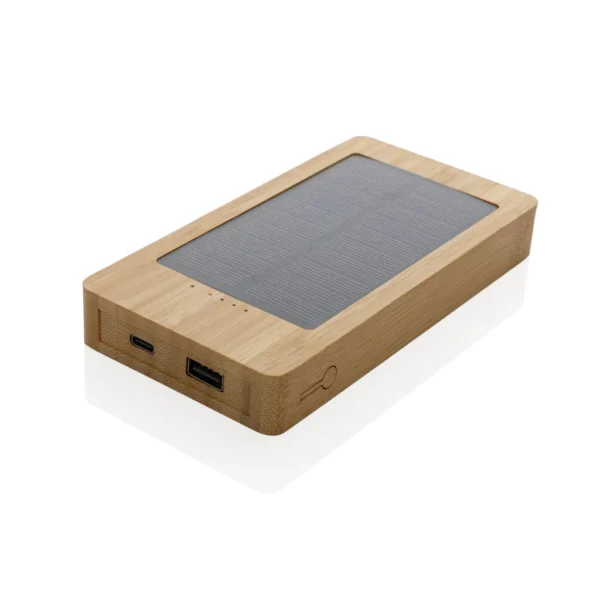 Sunwick 10.000 mAh bamboe solar powerbank bruin