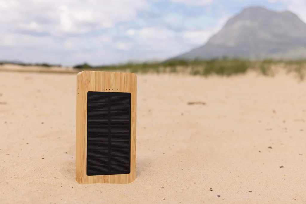 Sunwick 10.000 mAh bamboe solar powerbank
