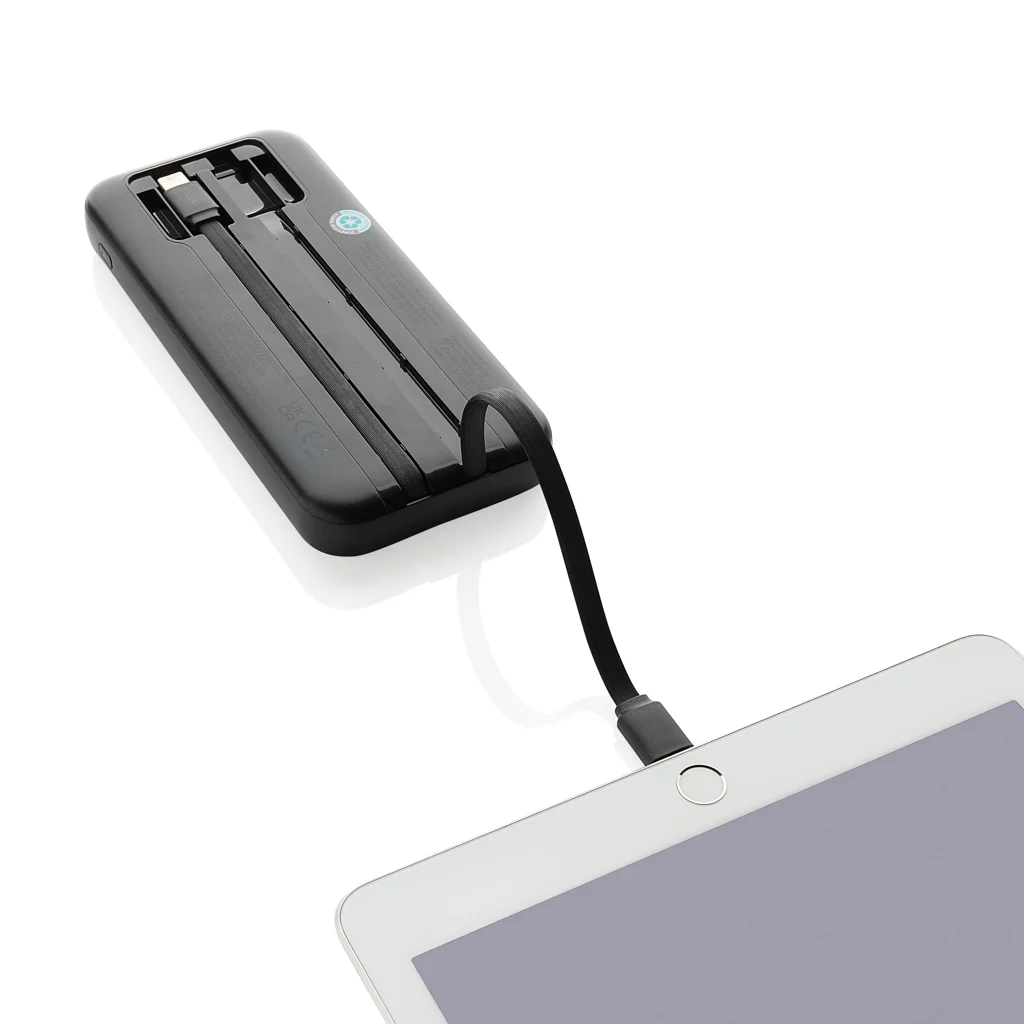 Turbopack RCS rplastic powerbank 10.000 ingebouwde kabels