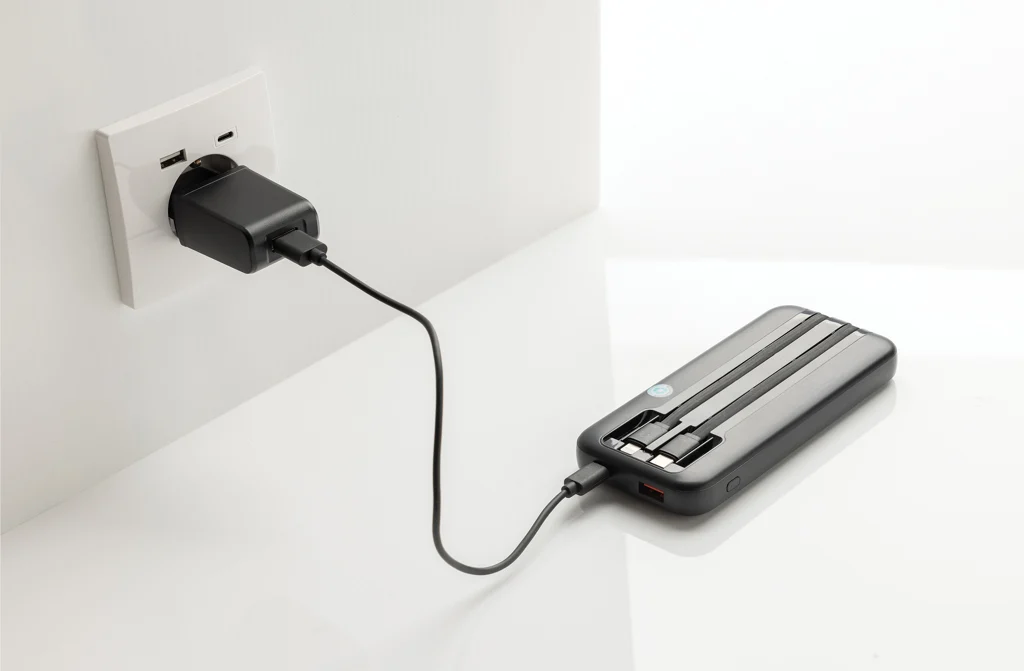 Turbopack RCS rplastic powerbank 10.000 ingebouwde kabels
