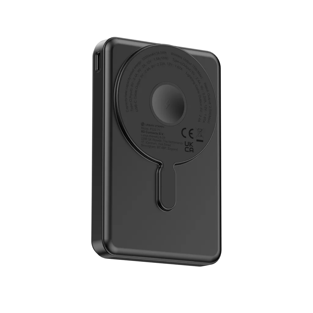 Urban Vitamin Delano 5-in-1 10.000mAh 20WPD magn. powerbank zwart