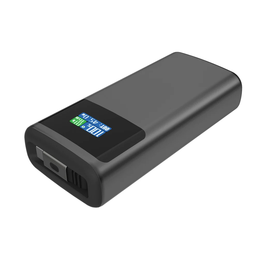 Quantum RCS ultra-fast PD45W 10.000mAh powerbank met scherm grijs, zwart