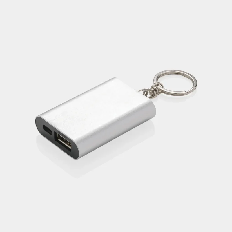 1.000 mAh sleutelhanger powerbank zilver