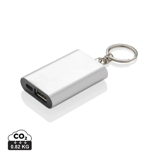 1.000 mAh sleutelhanger powerbank zilver