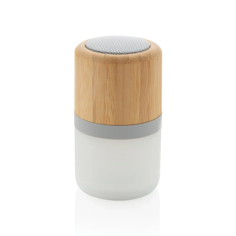 Draadloze bamboe 3W speaker met sfeerlicht wit