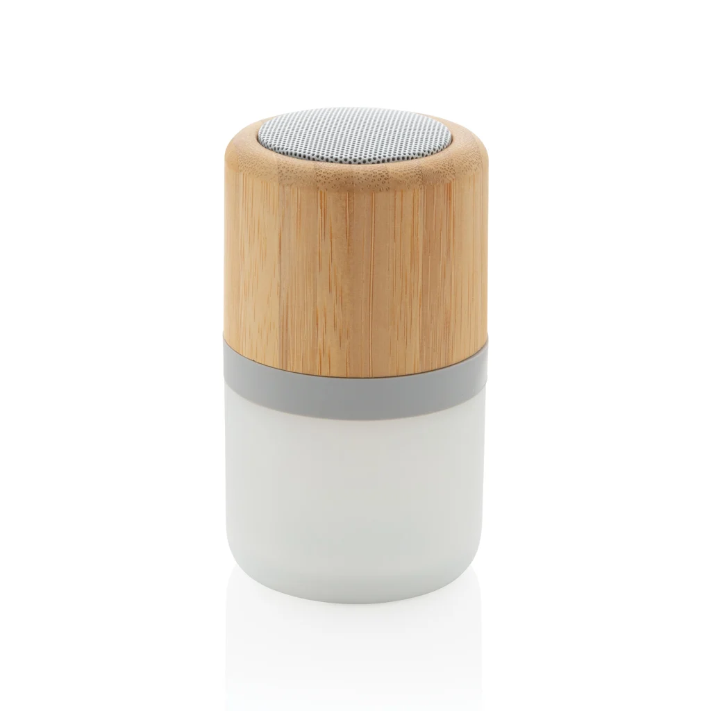 Draadloze bamboe 3W speaker met sfeerlicht wit