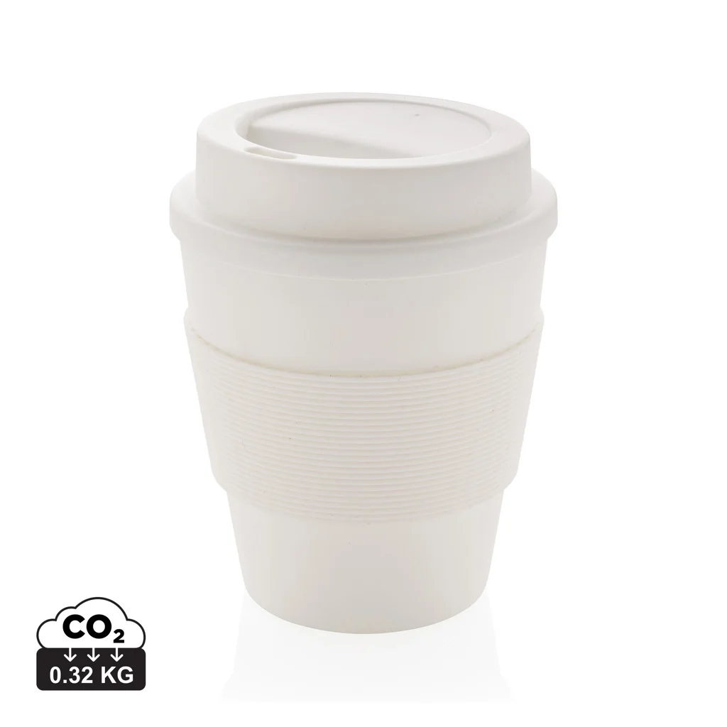Herbruikbare koffiebeker met schroefdop 350ml wit