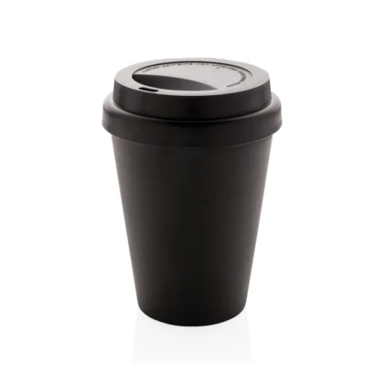 Herbruikbare dubbelwandige koffiebeker 300ml zwart