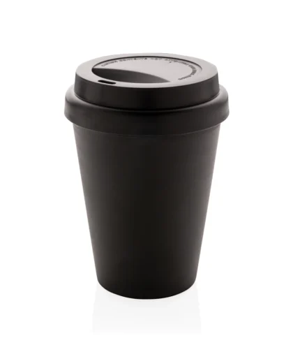 Herbruikbare dubbelwandige koffiebeker 300ml zwart