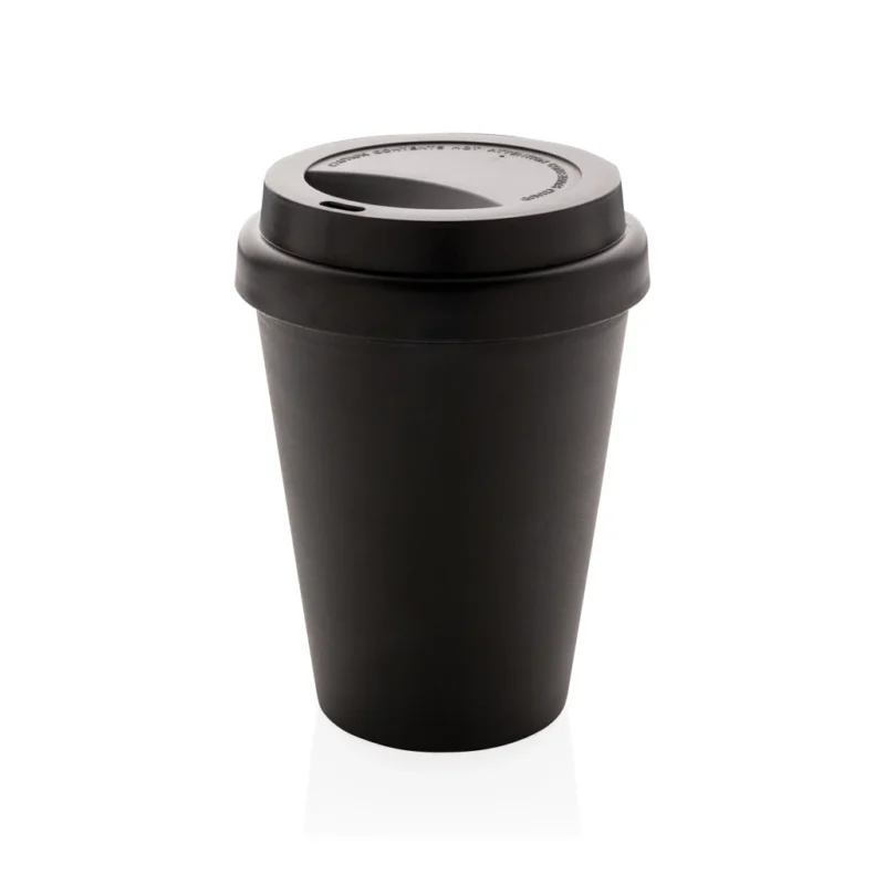 Herbruikbare dubbelwandige koffiebeker 300ml zwart