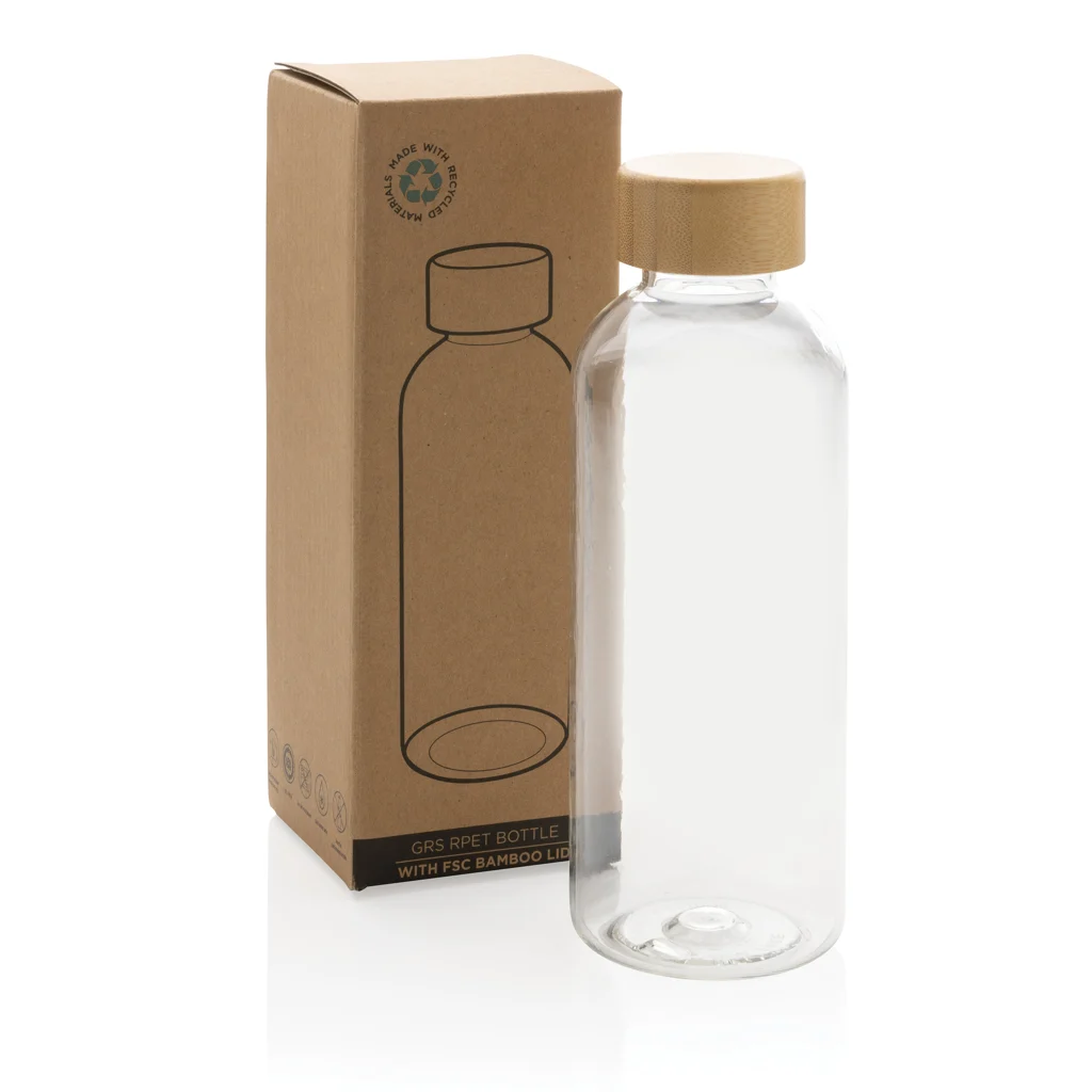GRS recycled PET fles met bamboe dop