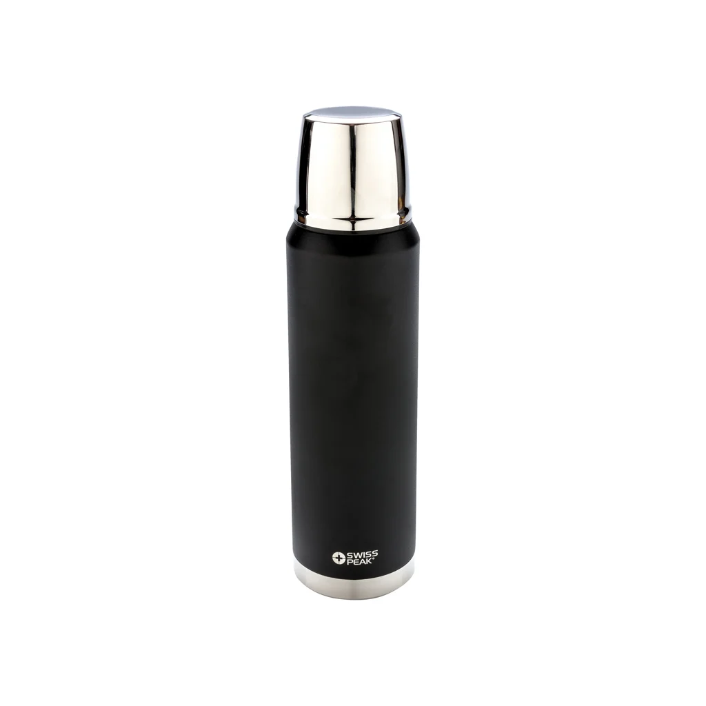Swiss Peak Elite 1L copper vacuüm fles zwart
