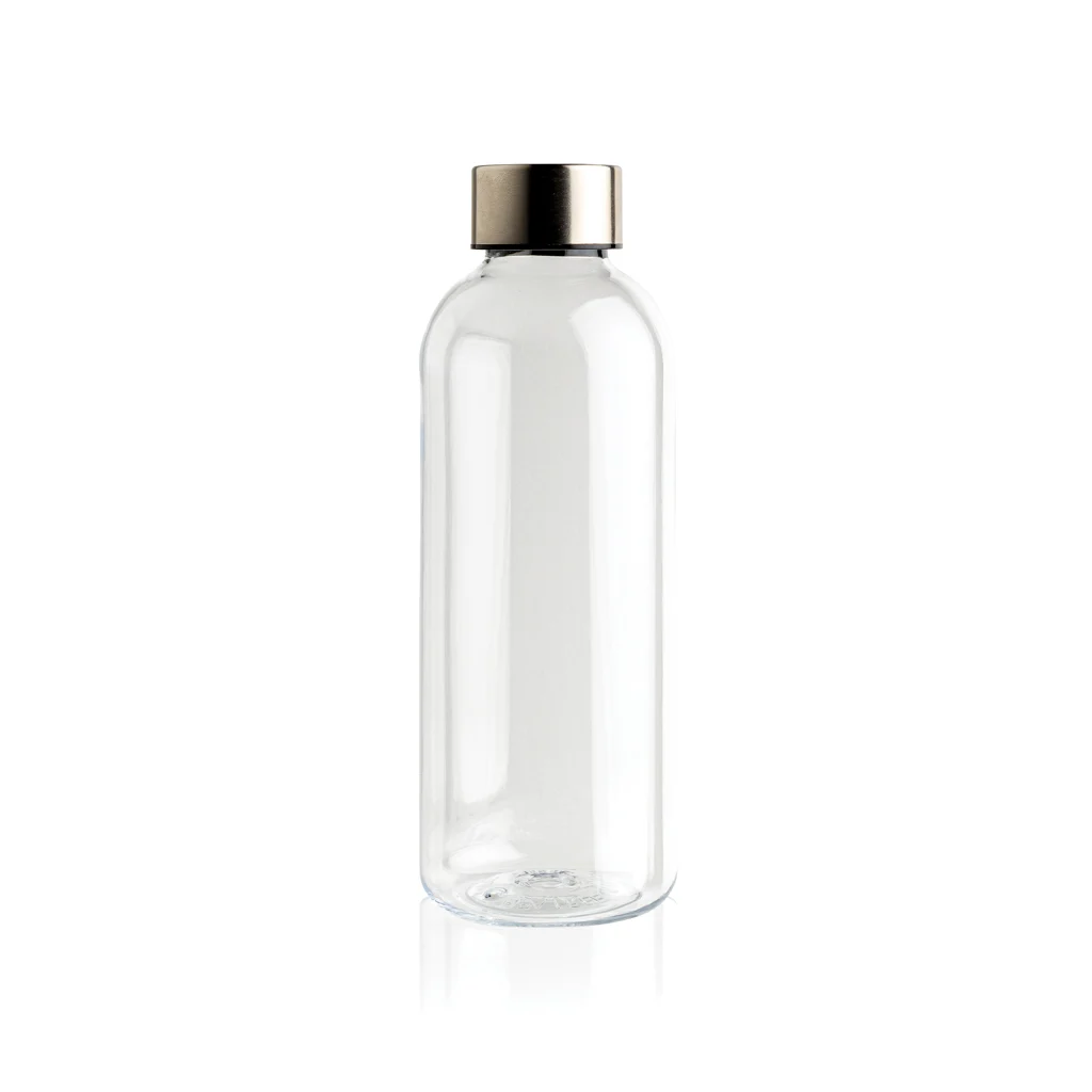 Lekvrije waterfles met metallic dop transparant