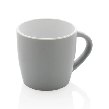 Keramische mok met gekleurde binnenkant 300 ml grijs, wit