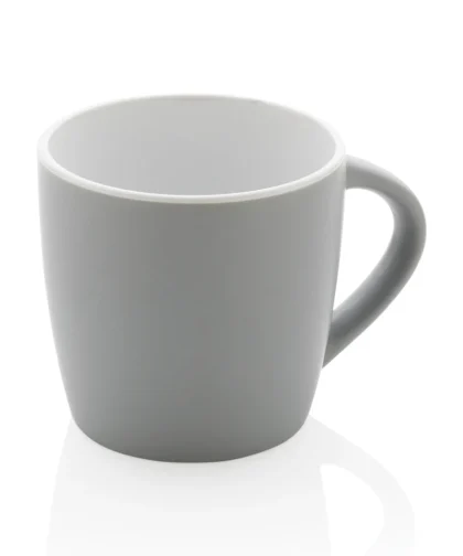 Keramische mok met gekleurde binnenkant 300 ml grijs, wit