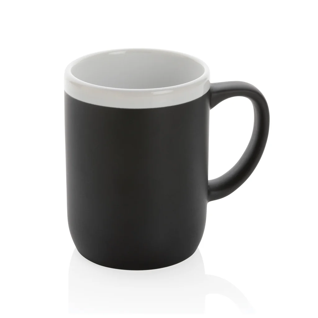 Keramische mok met witte rand 300 ml.
