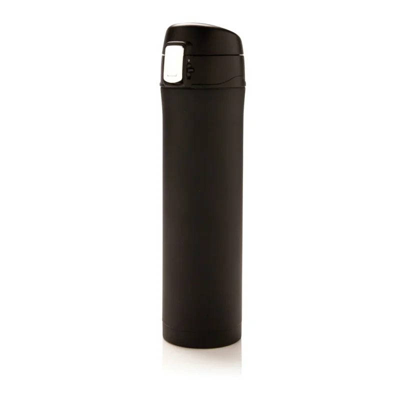 RCS gerecycled roestvrijstalen easy lock thermosfles zwart